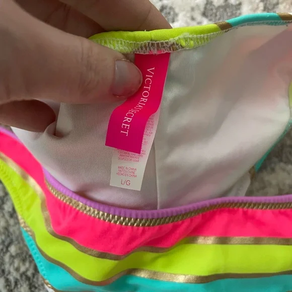 Victoria’s Secret Neon Striped bikini - Picture 2 of 8